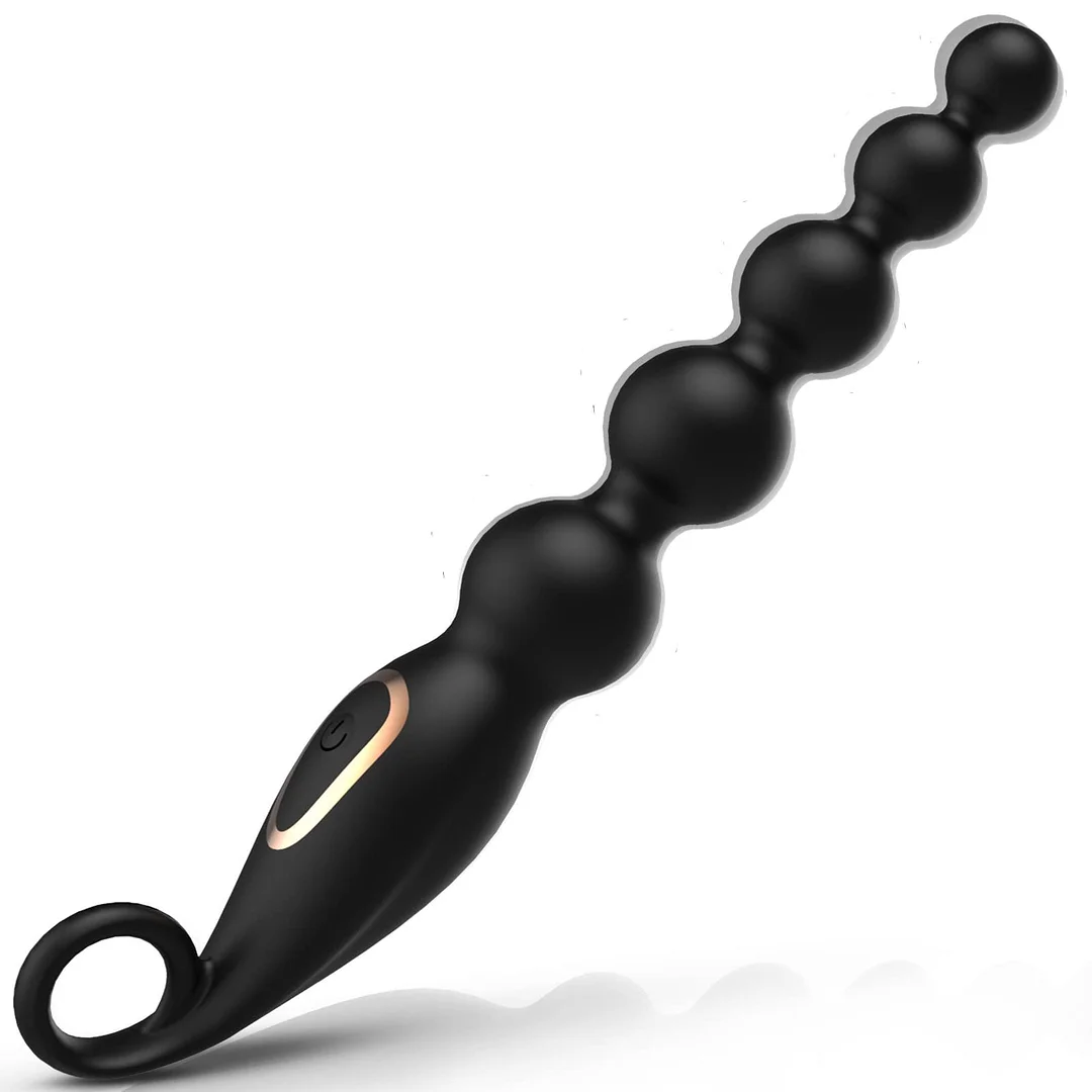 Vibrating Anal Beads Butt Plug, Graduated Design Silicone Anal Vibrator with 7 Vibration Modes Rechargeable Waterproof G-spot Anal Sex Toy for Men, Women and Couples - Rose Toy