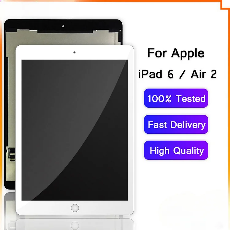 Fix2sailing For Apple iPad 6 Air 2 A1567 A1566 LCD Display Touch Screen Digitizer Sensors Assembly Panel Replacement 9.7''