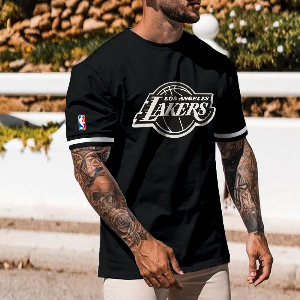 Men's NBA Lakers Print Athletic Short Sleeve T-Shirt