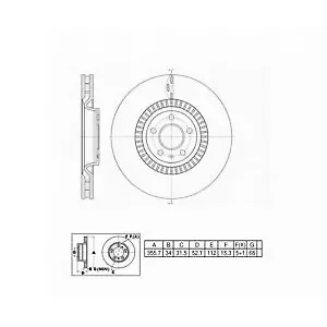 Dronehint Frt Disc Brake Rotor Winhere Brake Parts UR004430 (For: Audi Sport) Parts