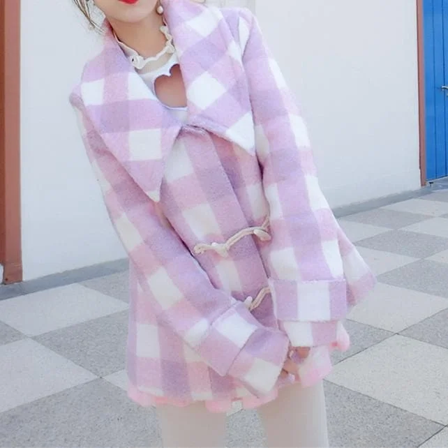 S/M Pastel Purple Woolen Coat SP154673
