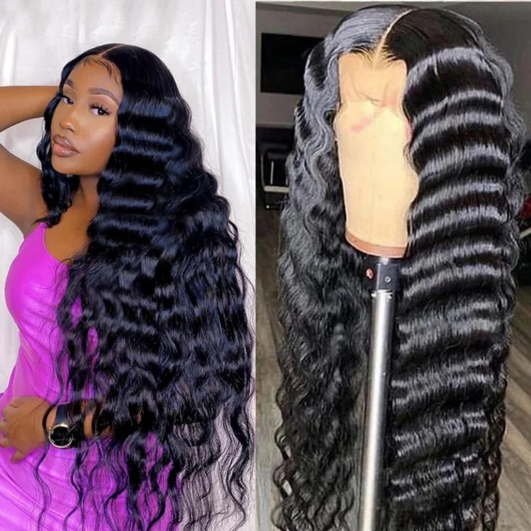 Deep Wave Realistic Knotless 13x4 Lace Front Wig