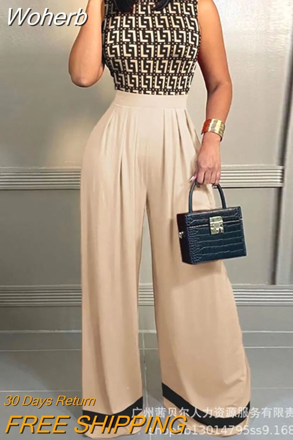 Women Short Sleeve Solid Rib Wide Leg Jumpsuit By Lovesoft