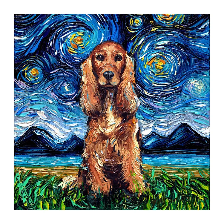 Ericpuzzle™ Ericpuzzle™Van Gogh Starry Sky - Golden Retriever Wooden Puzzle