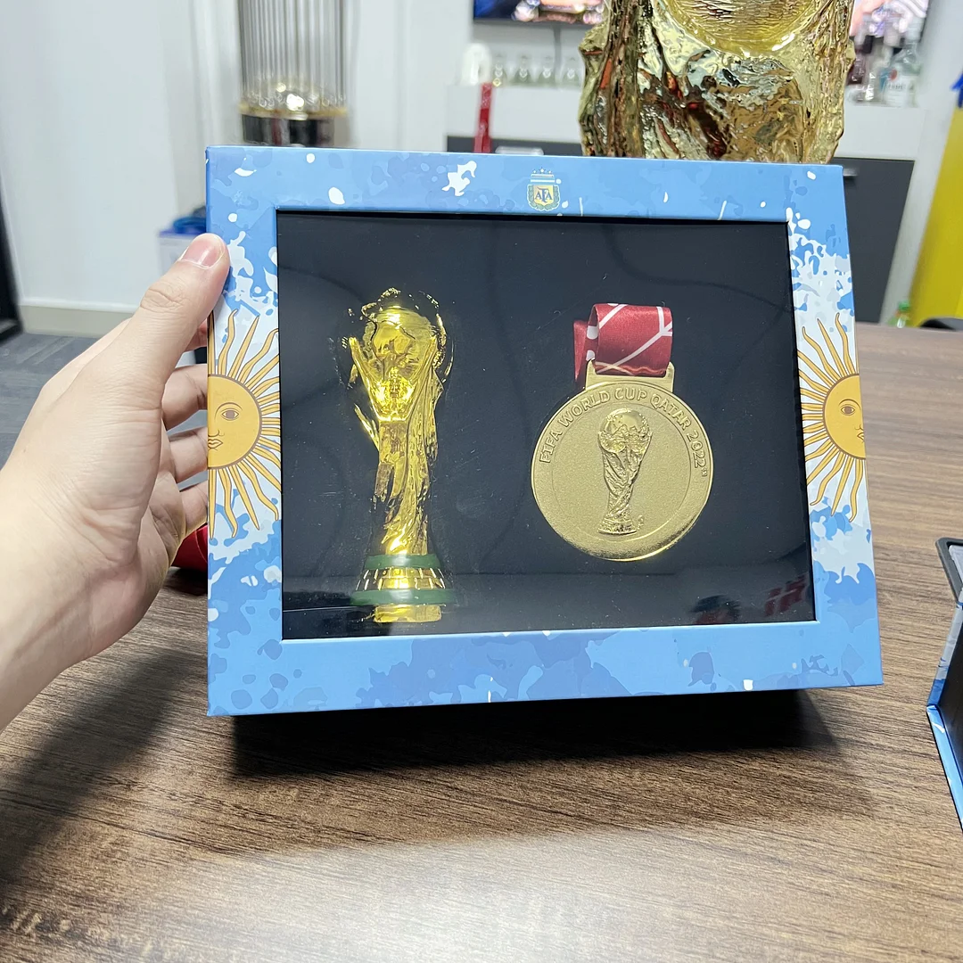 2022 Qatar FIFA World Cup Argentina Champion Trophy Medal Gift Box