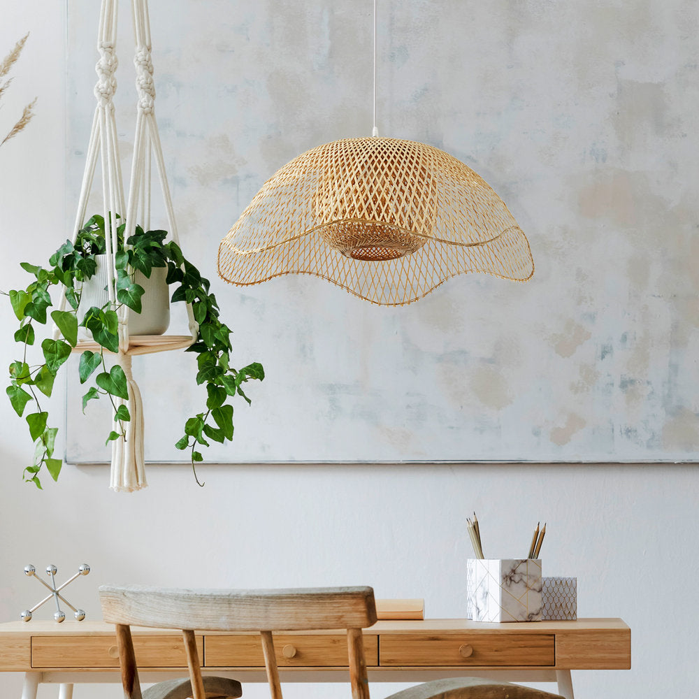 Bamboo Woven Hanging Lighting Wicker Pendant Light