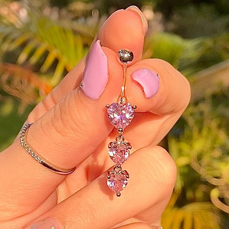 Silver Angel Heart Belly Button Ring