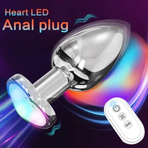 pornhint Pornhint Vibrating Butt Plug Heart Light Up Anal Toy with App Couples Remote Control Anal