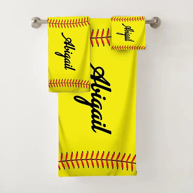Kids Personalized Baseball Bath Towel Set | Towel79-MZ