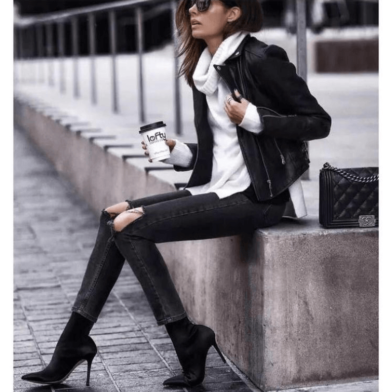 VCSHOES High Heel Pointed Toe Sock Calf Boots