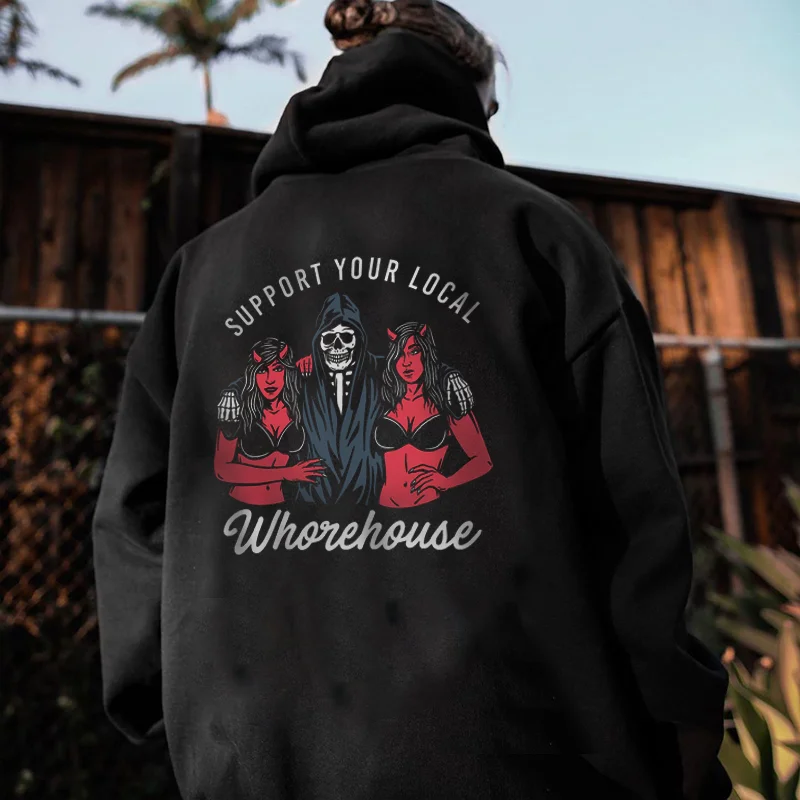 Support Your Local Printed Reaper Men's Hoodie -  