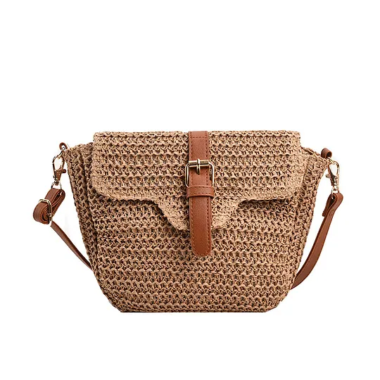 Bohemian Ethnic Style Straw Bag Women's 2025 New Summer Crossbody Mobile Phone Bag Seaside Holiday Beach Bag