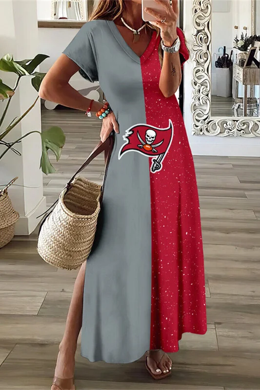 Tampa Bay Buccaneers
V-Neck Sexy Side Slit Long Dress