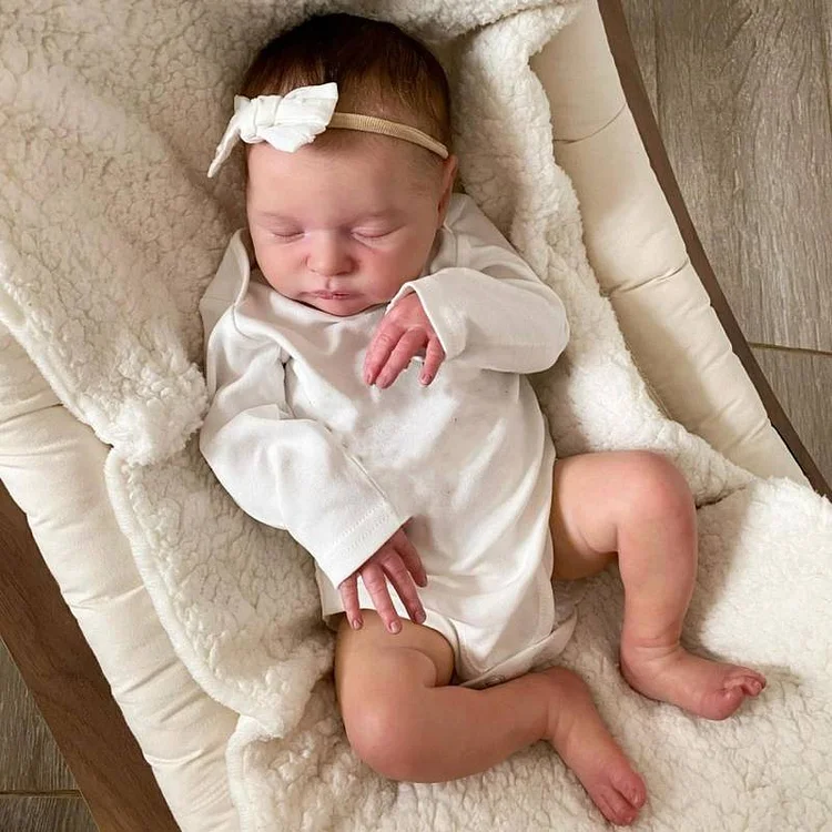 [New 2024] 20" Reallike Realistic Handmade Sleeping Rimer Girl Reborn Baby Doll with Painted Hair Named Gianna