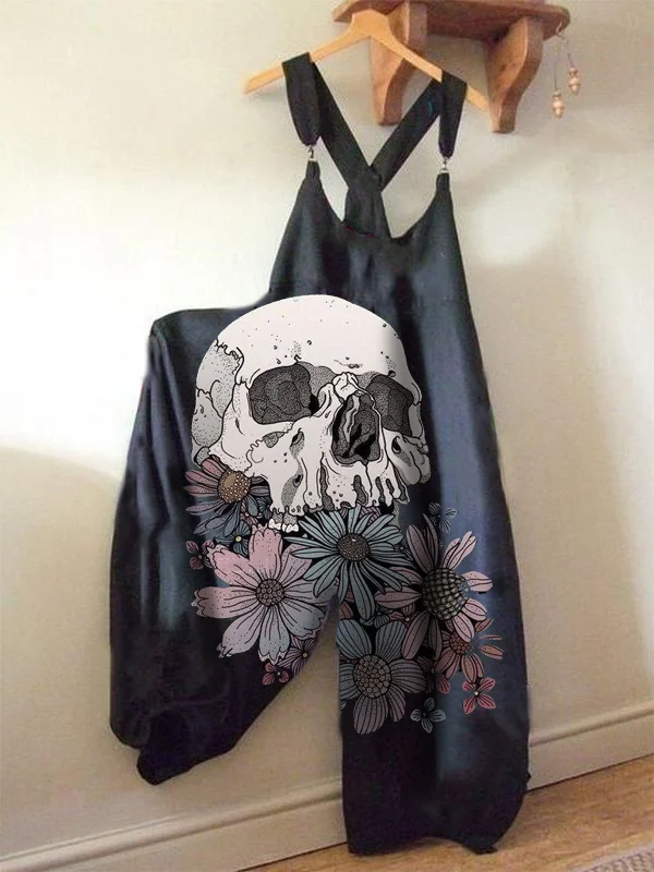 Punk Skull Print Jumpsuit