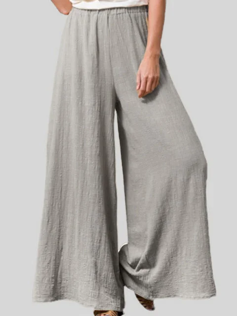Casual Loose Solid Color Wide Leg Pants
