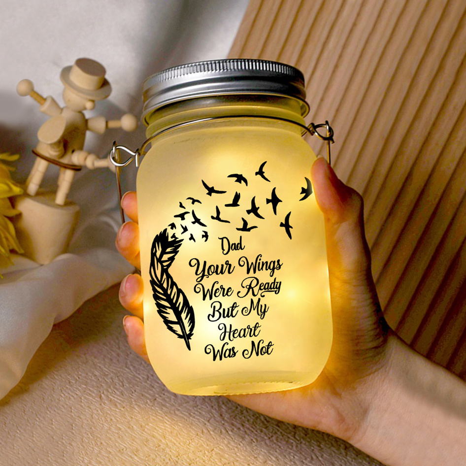 Memorial Bottle Night Light "Your Wings Were Ready But My Heart Was Not ...