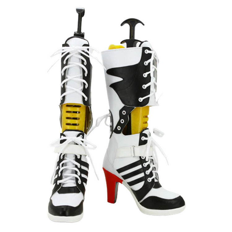 The Batman Harley Quinn White Cosplay Shoes Boots Halloween Carnival Props