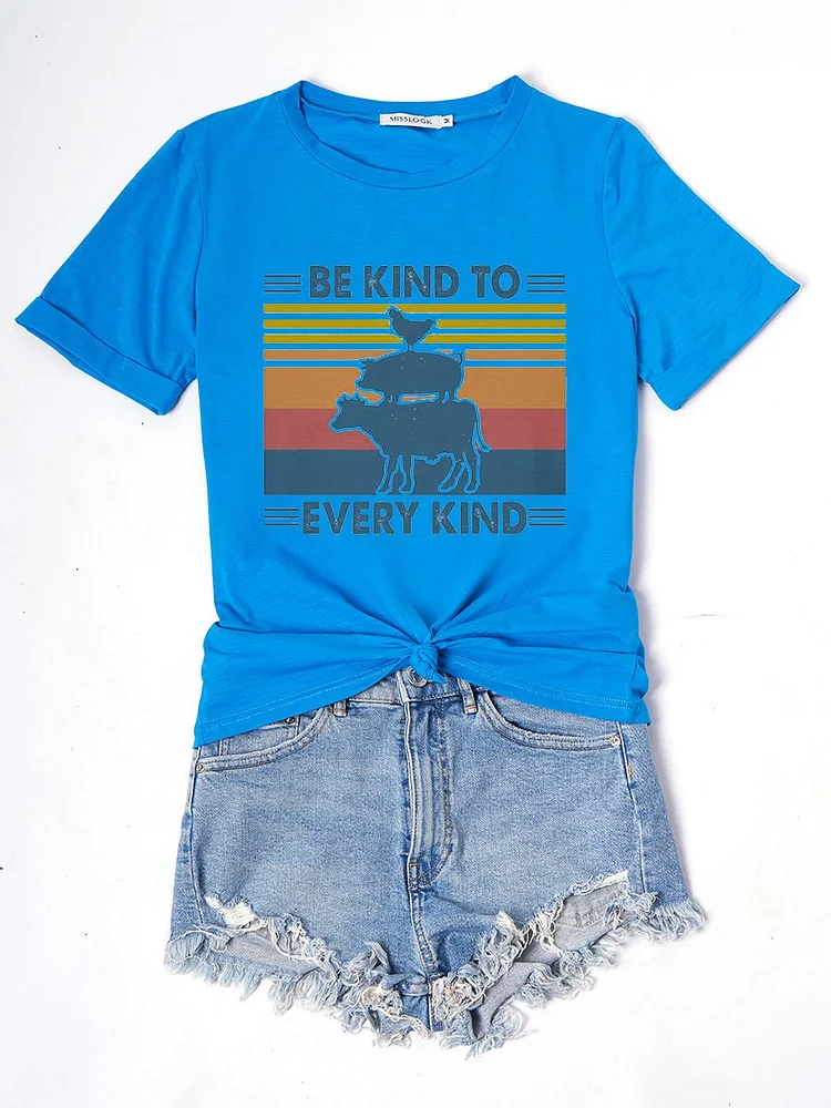 Bestdealfriday Animal Be Kind To Every Kind Animal Lovers Vegan Vintage T-Shirt