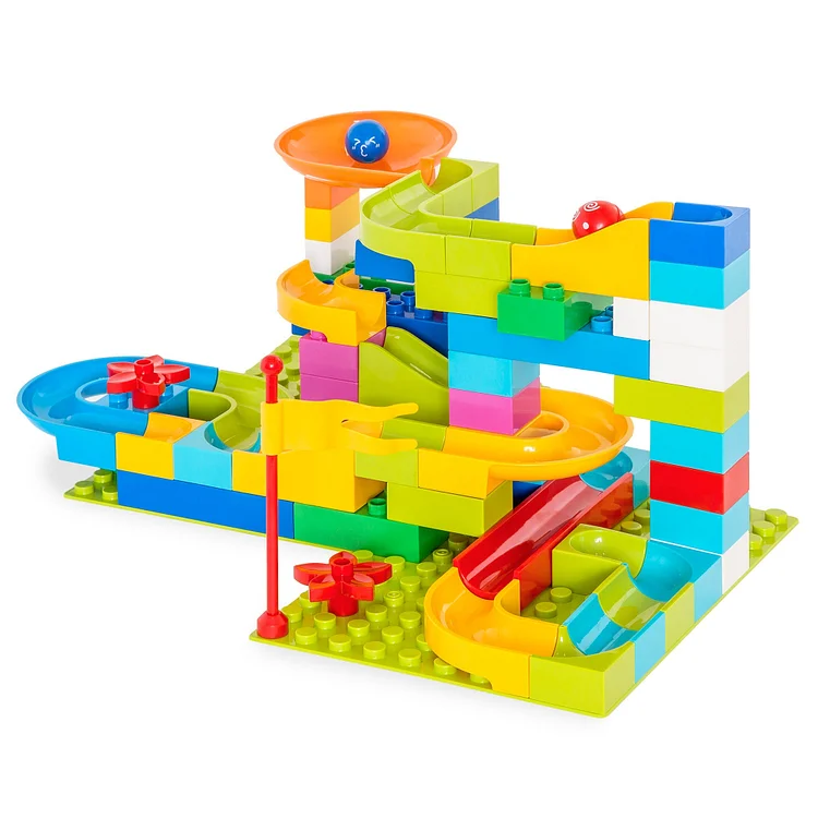 97-Piece Kids Create Your Own Marble Maze Run Racetrack Puzzle Game Set