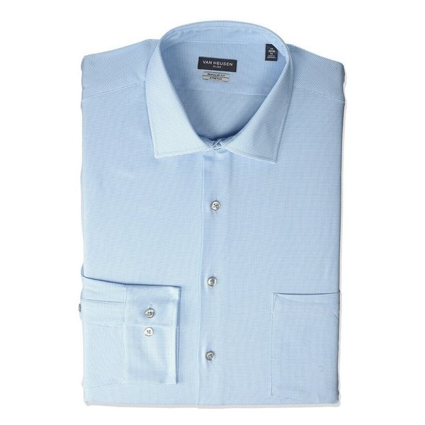 Van Heusen Men's Regular-Fit Performance Stretch Dress Shirt Size 14.5x32-33 - BlackFridayBuys