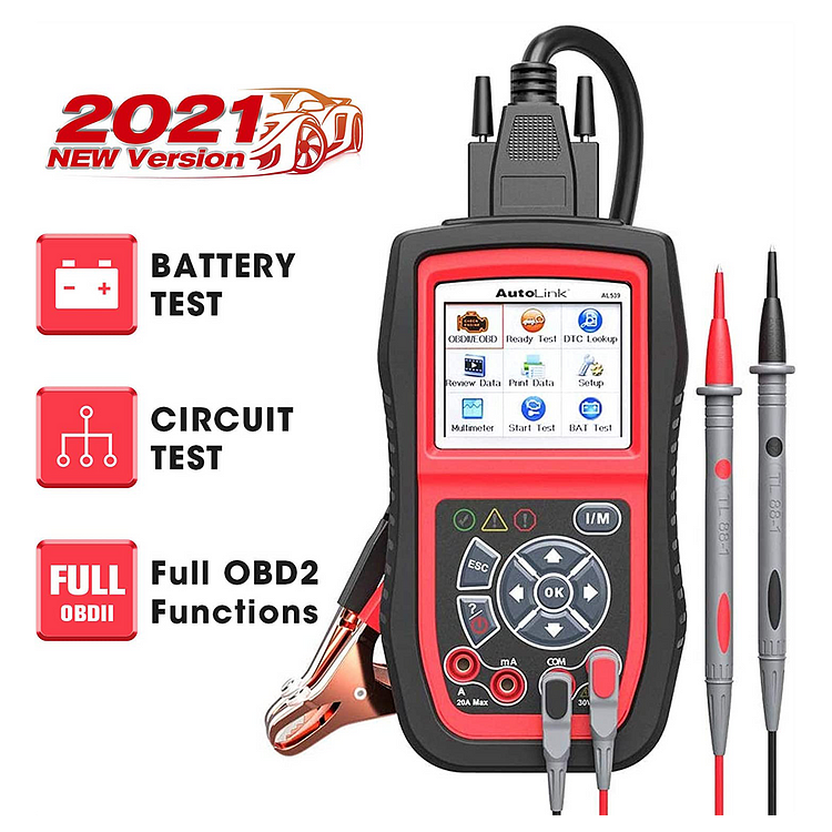 Autel AL539B OBD2 Scanner 3-in-1 Code Reader Battery Tester  for 12 Volts