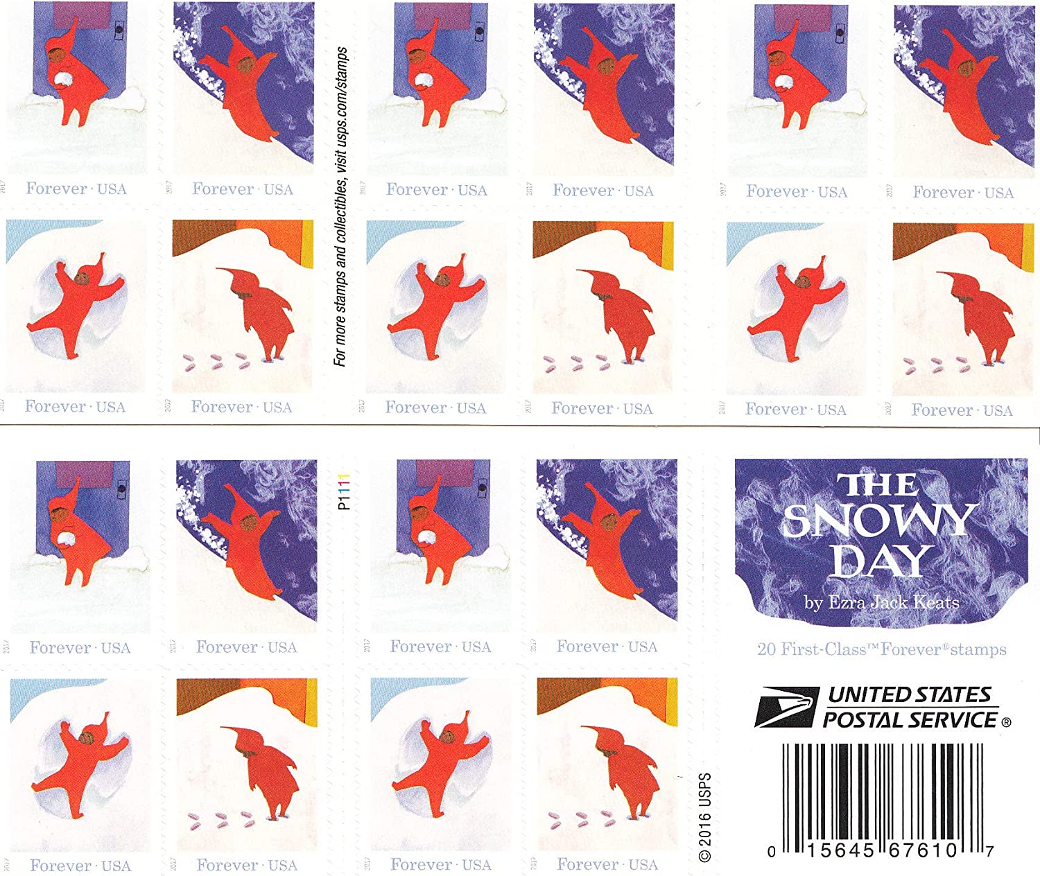 (2017) USPS Snowy Day Forever Postage Stamps