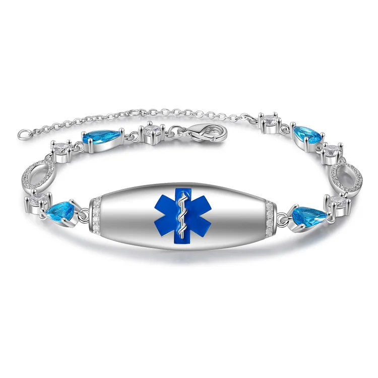 Personalized Medical Alert Bracelet Customized with Texts ID Bracelet Adjustable Gifts for Women Girls