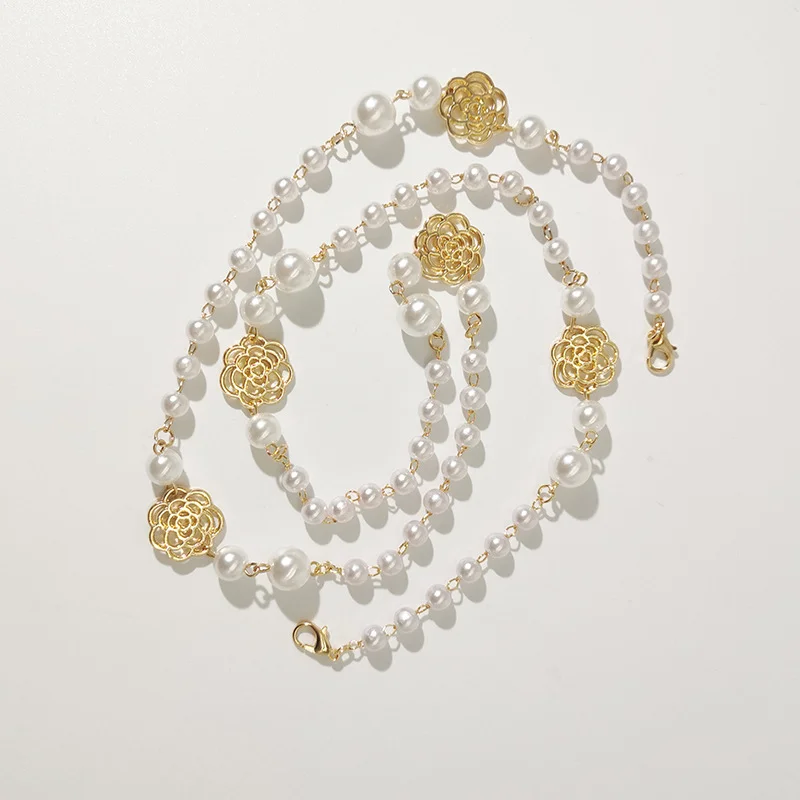 Retro Fragrant Camellia Pearl Chain ( Glasses Chain & Necklace &Mask Chain)