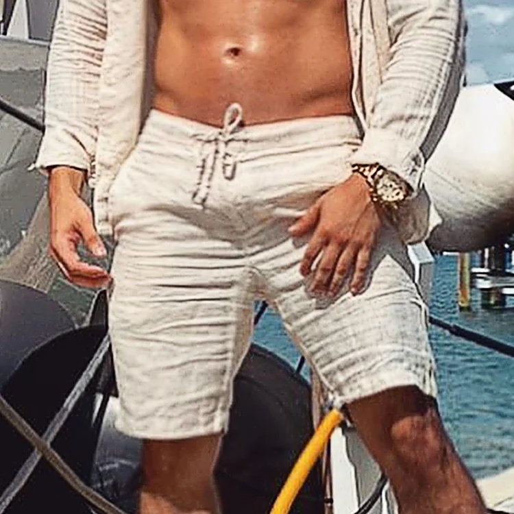 Men's Linen Classic Casual Plain Shorts