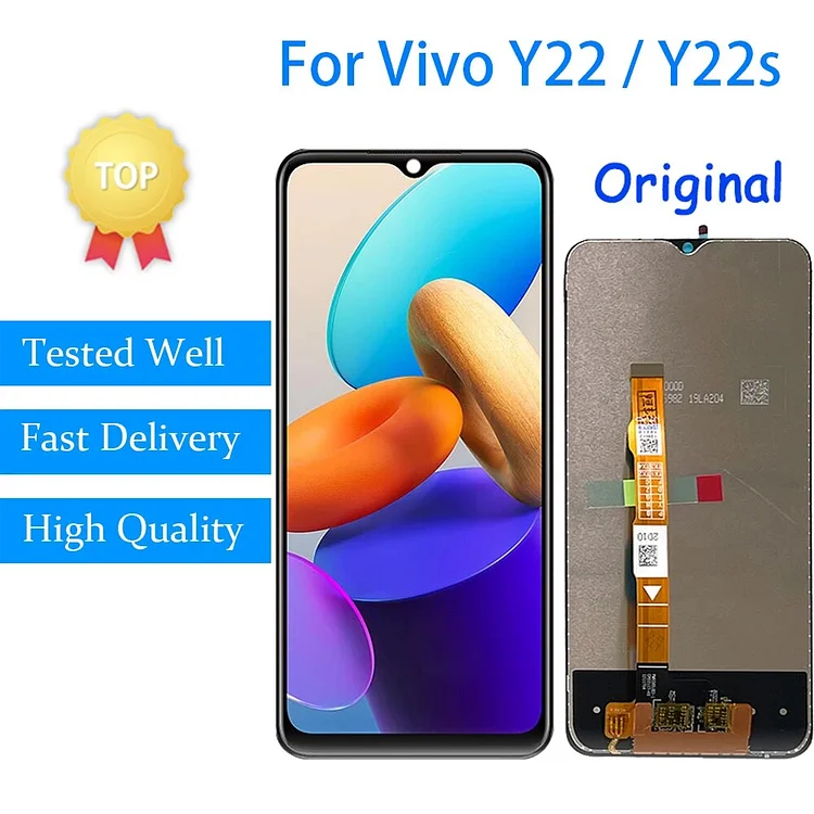 For Vivo Y22 V2207 Lcd Display Touch Screen Digitizer Assembly with Frame For Vivo Y22s V2206  LCD Display Panel Repair Parts