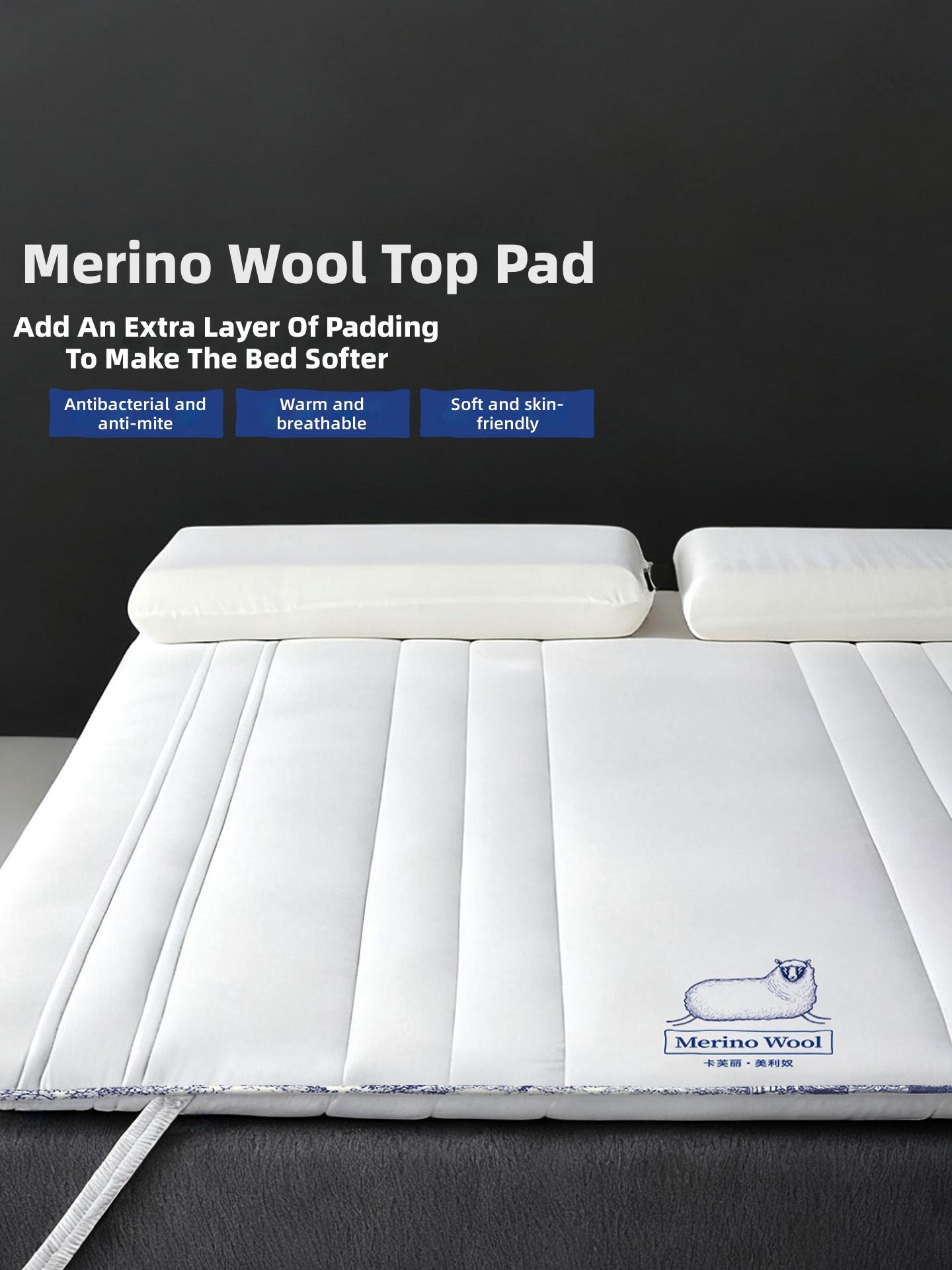 Merino Wool Top Pad for Extra Bed Comfort and Softness