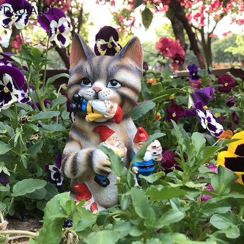 Cat Eating Gnomes Statue 😻 Mother's Day Sale 50OFF