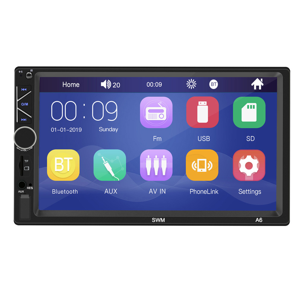 SWM-A6 2 DIN Car Radio 7 inch Display Bluetooth-compatible AUX-in TF Card Head Unit, With camera, 501 Original
SWM-A6 2 DIN Car Radio 7 inch Display Bluetooth-compatible AUX-in TF Card Head Unit, With camera, 501 Original