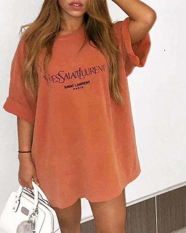Loose Simple Printed Casual T-Shirts