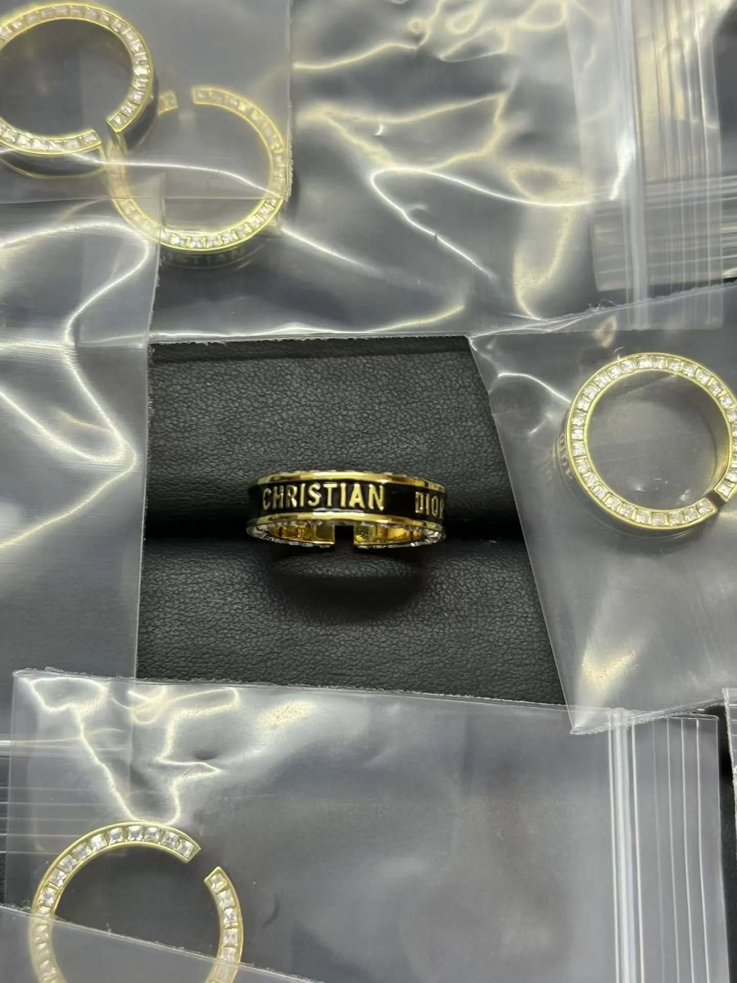 Black Enamel CHRISTIAN DIOR Ring