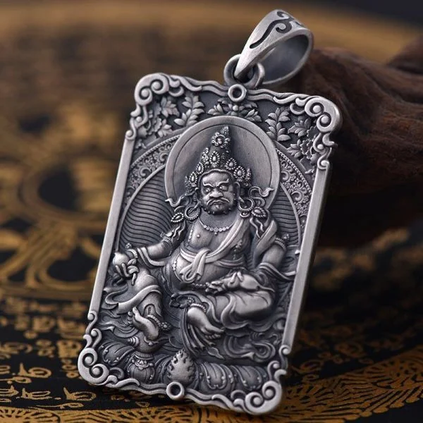 Sterling Silver God of Wealth Buddha Pendant Necklace