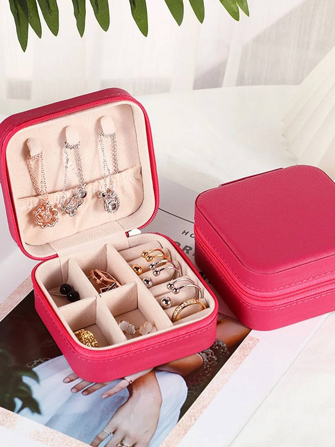 Travel Portable Jewelry Case (Pink)