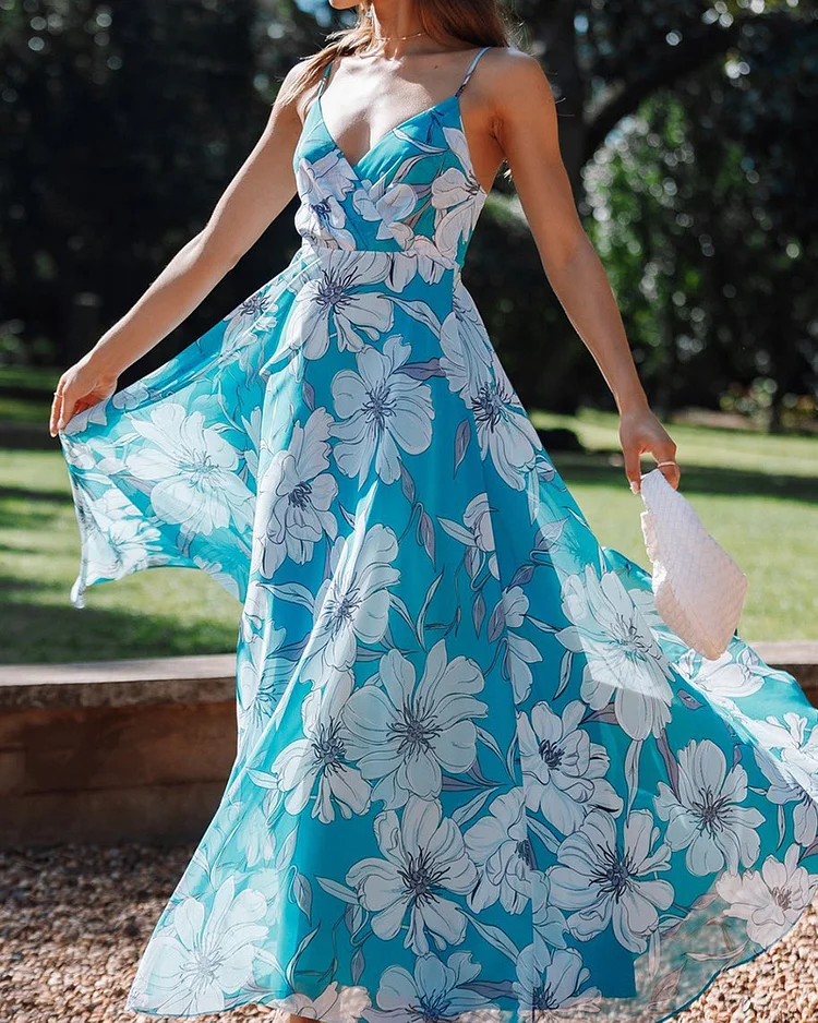 Holiday Huaben Sling Long Dress