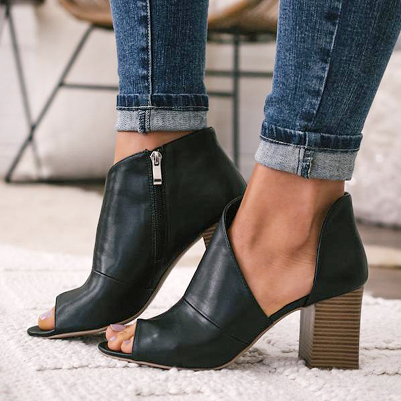Women's Chunky Heel Peep Toe Booties – Cute Ankle Strap Boots For Parties & Dates