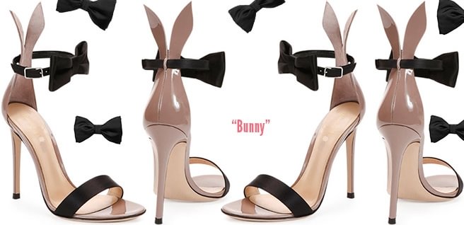 Black Bow Satin Ankle strap Bunny High Heels |FSJ Shoes