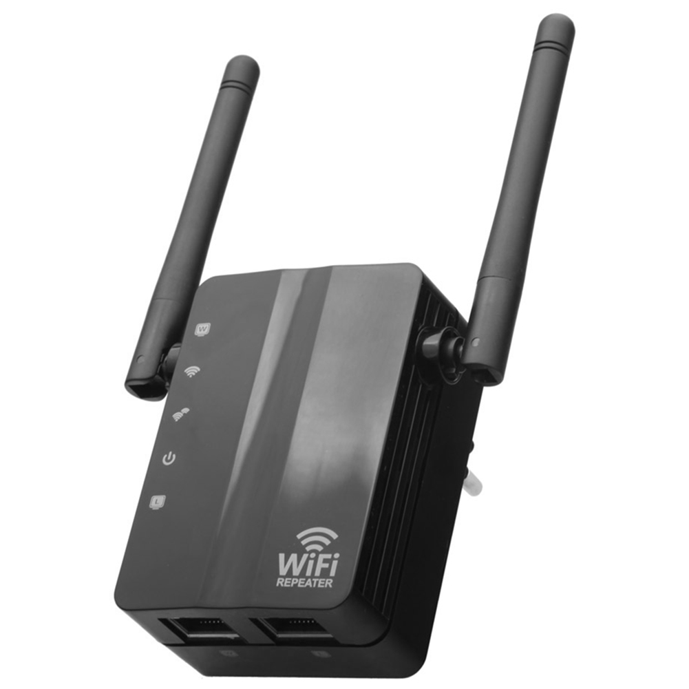 Wireless WiFi Repeater 300Mbps 2 Antenna WiFi Range Extender Wlan LAN Port, Black, 501 Original
Wireless WiFi Repeater 300Mbps 2 Antenna WiFi Range Extender Wlan LAN Port, Black, 501 Original