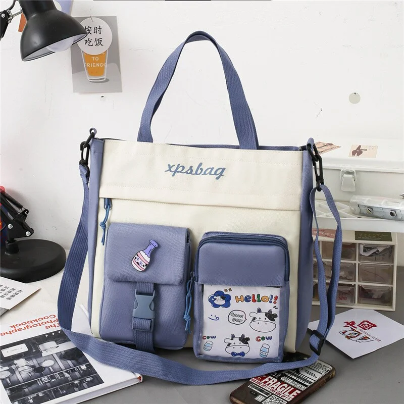 Pongl школьный Canvas Women Handbag Shoulder Bags Large Capacity Folding шоппер Handbags Tote Shopping Bag Book Bags for Girls