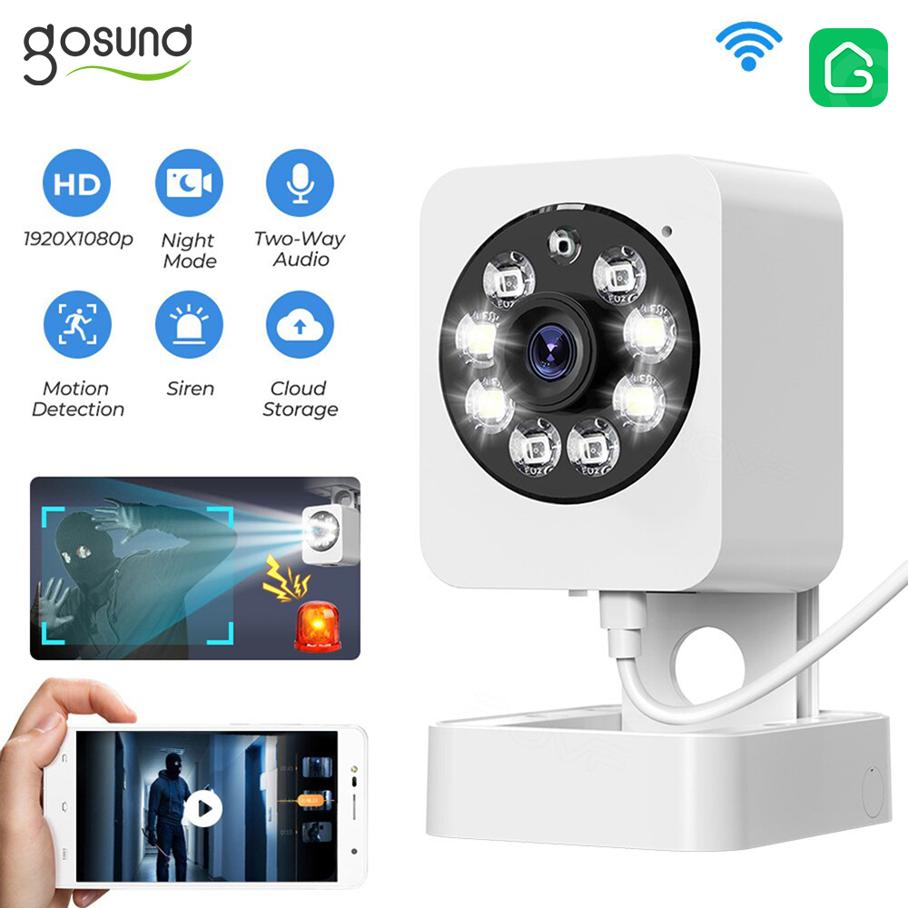 Tuya CCTV Surveillance Camera Color Night Vision 2.4G Wifi Smart Camera Support 128GB TF Card APP Control 3 Modes Audio Intercom