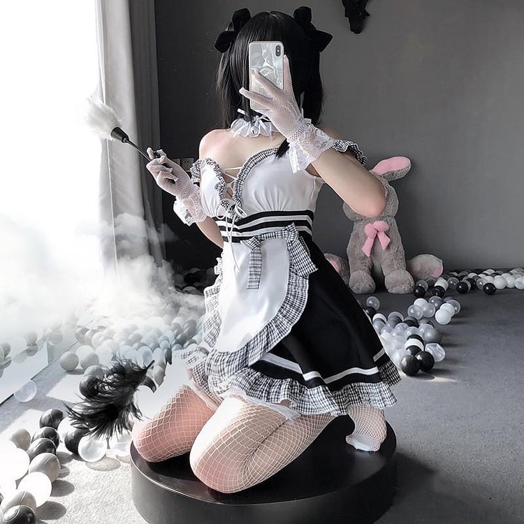 Kawaii Lace Maid Dress Maid Outfit Uniform Lingerie SP16551