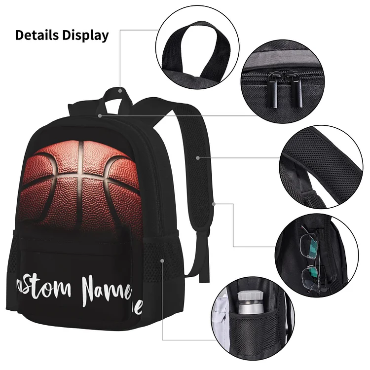 Personalized Basketball Kids School Backpack Set|S11