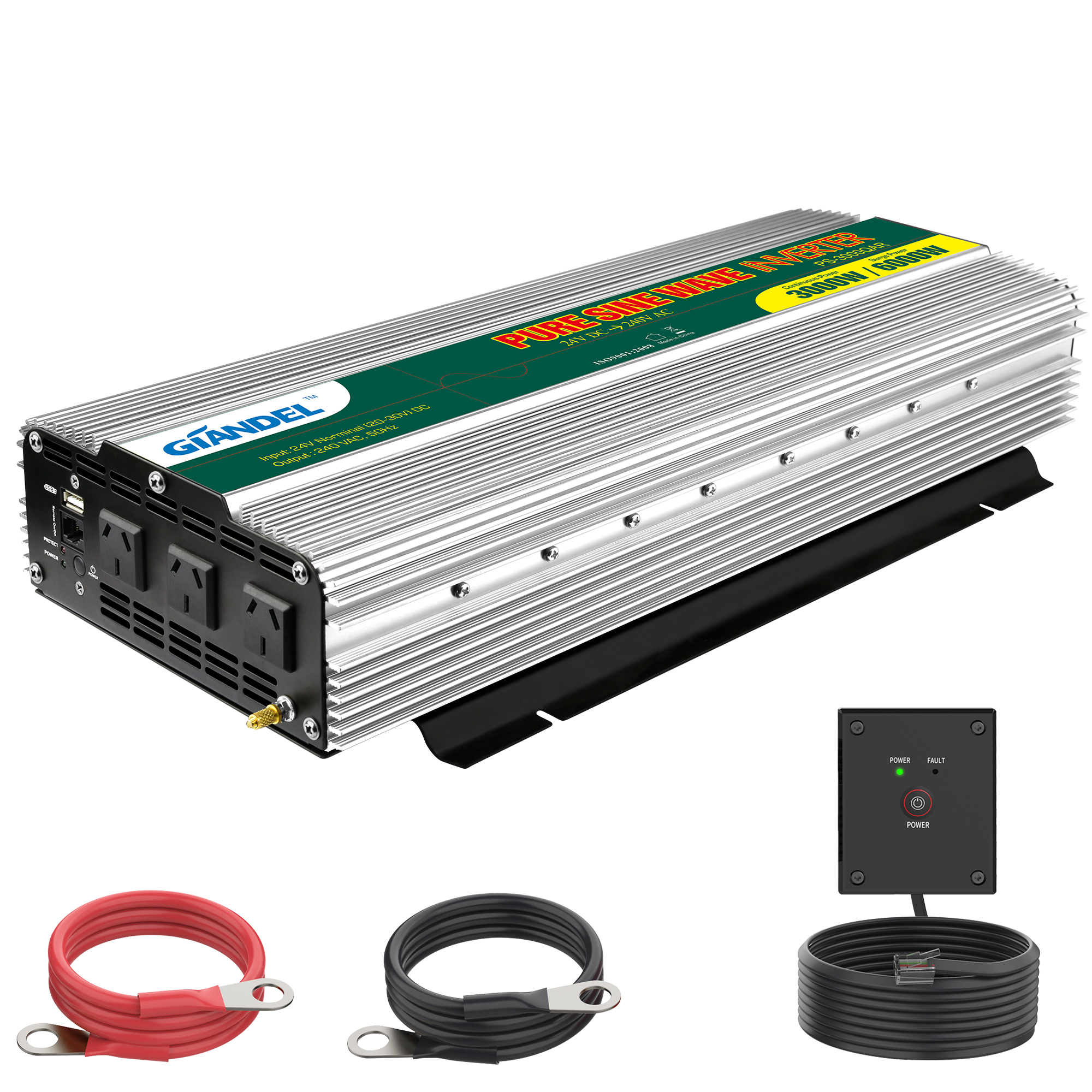 Giandel Pure Sine Wave Power Inverter 3000Watt DC 24V to AC 240V