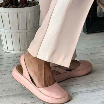 VCSHOES Platform Closed Toe Leatherr Sandals