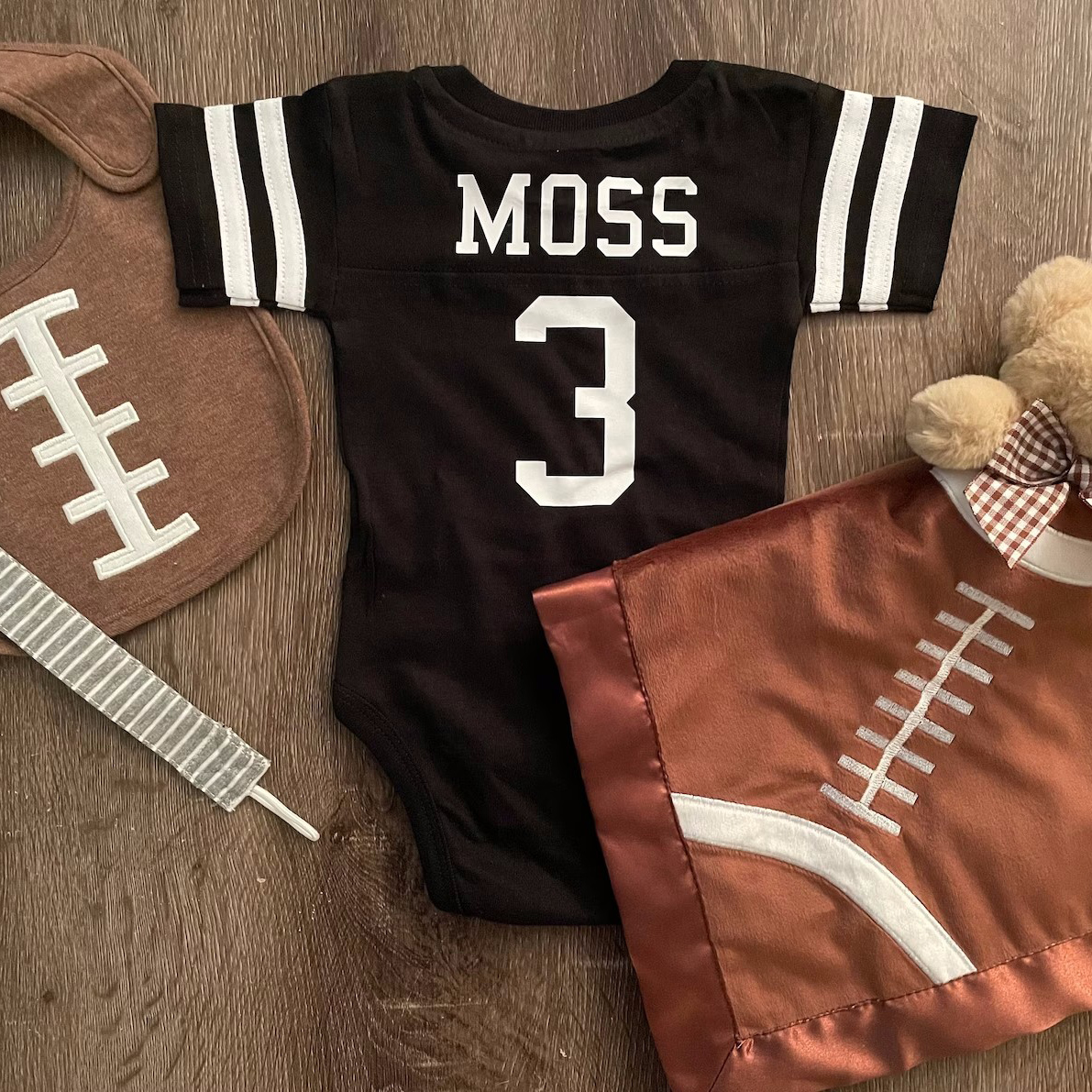 Onesie Baby Jersey Bodysuit Personalized Onesie Football 