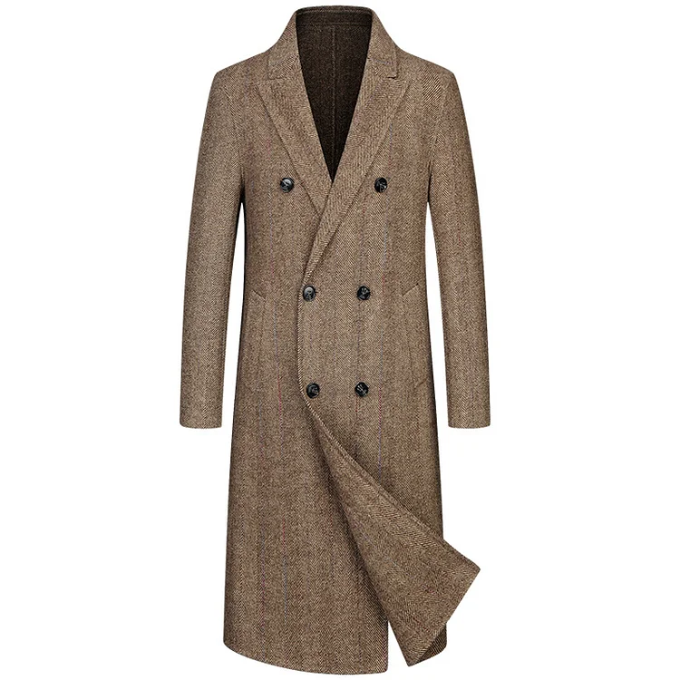 Handmade double-sided woolen coat men's cashmere coat